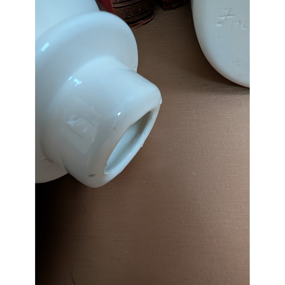 Vintage Handmade Ceramic Apothecary Jar Floral Accents‎ White Decor Signed - Picture 9 of 10